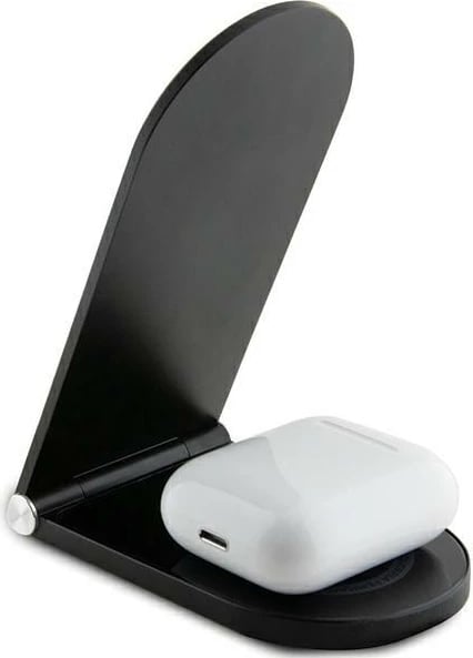 Karikues induktiv 2-në-1 Ferrari Printed Logo MagSafe, 15W, i palosshëm, i zi