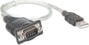 Adapter Manhattan USB në RS232, 45cm, i zi