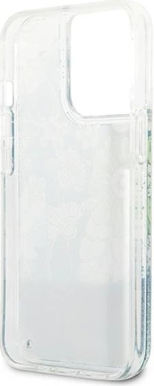 Mbështjellës Guess Flower Liquid Glitter për iPhone 13 Pro Max 6.7", Gjelbër Mbështjellës Guess Flower Liquid Glitter për iPhone 13 Pro Max 6.7", Gjelbër