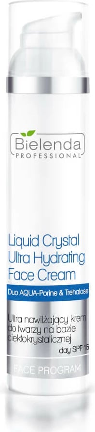 Krem për fytyrë ultra hidratues Bielenda Professional Liquid Crystal Ultra Hydrating Face Cream SPF15 për femra 100ml