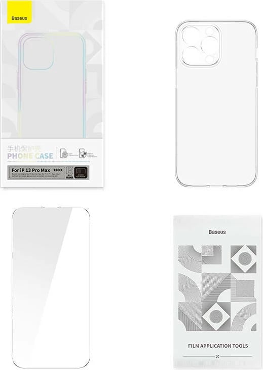 Mbështjellës Baseus Corning me xham të temperuar për iPhone 13 Pro Max, transparent, set