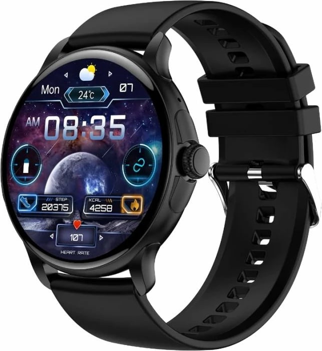Smartwatch për femra Rubicon, e zezë