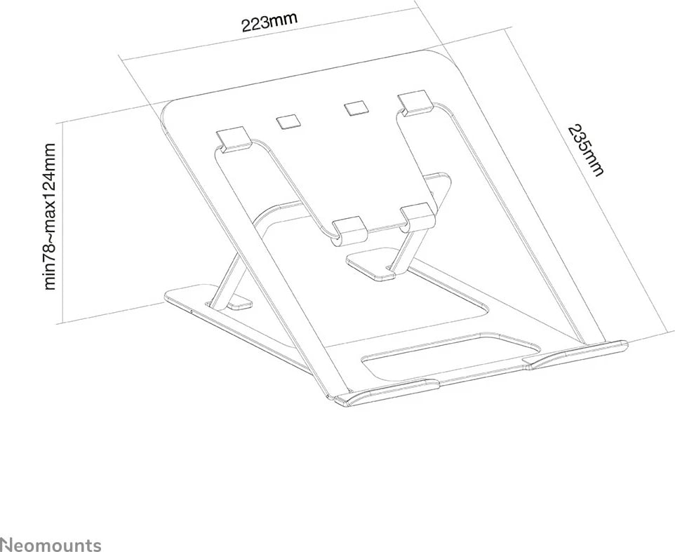 Mbajtës laptopi Newstar NSLS085GREY, alumini, 10-17 inç, gri
