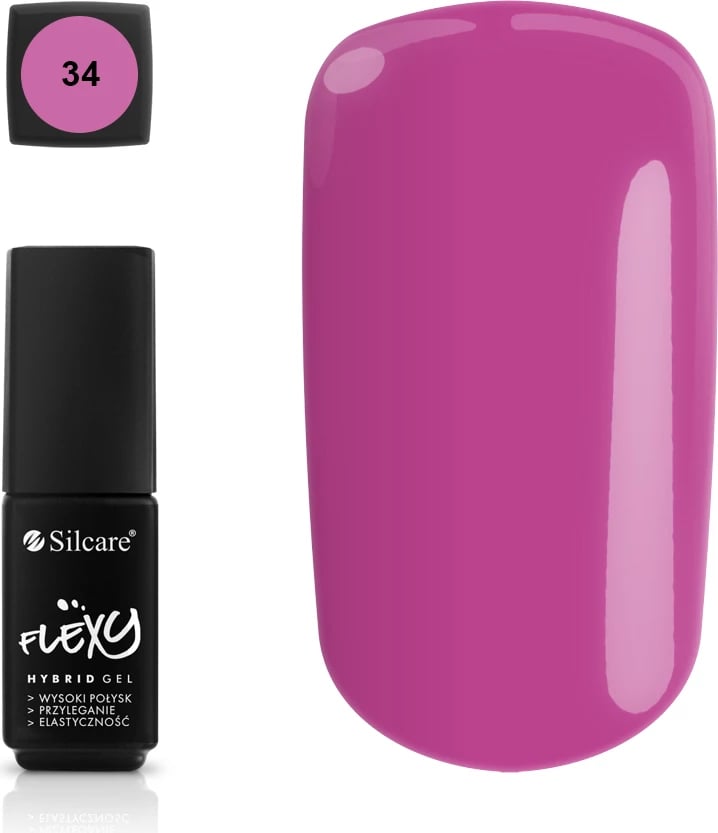 Llak për thonj Silcare Flexy Hybrid Gel Hybrid Nail Polish 34, 4.5g