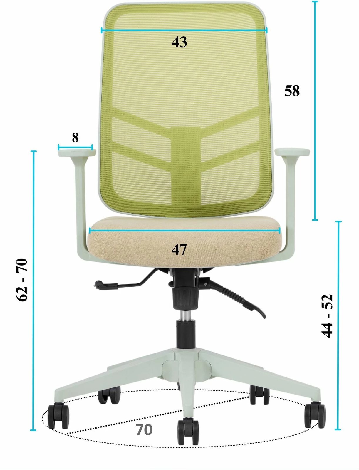 Set karrigash për zyre (2 copë), Skye Decor, Leto 108, ngjyrë e gjelbër