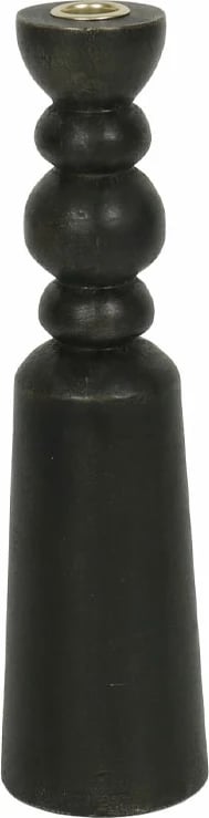 Mbajtëse qirinjsh NUVIRA, dru i zi, metal ngjyrë ari, 8.5x8.5x32cm