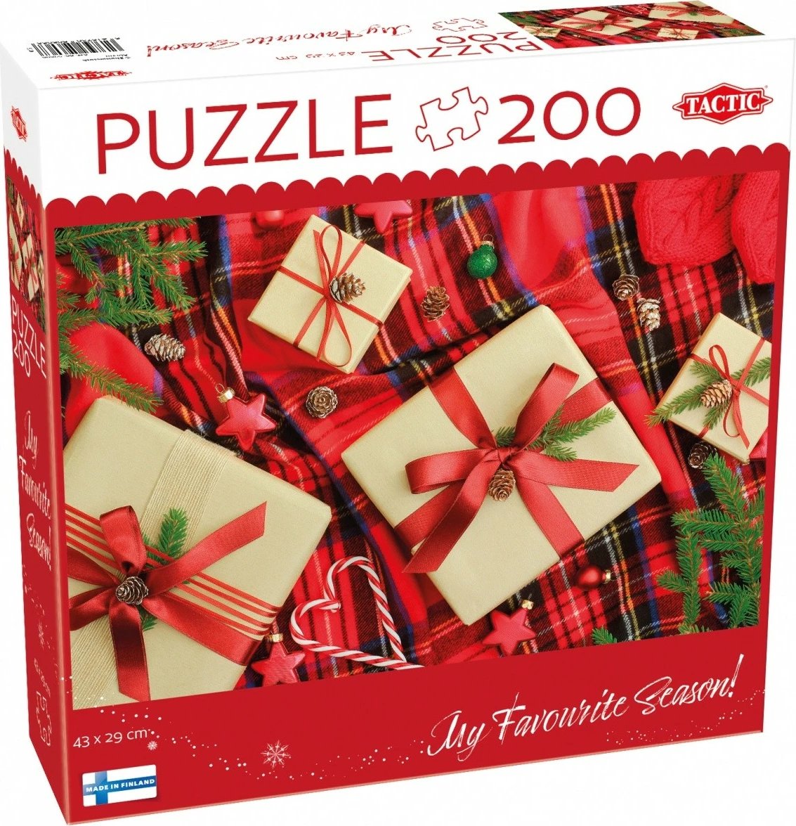 Puzzle, Tactic, 60862, 200 copa, 43 x 29 cm, karton, temë Krishtlindje "Christmas Gifts", 7+
