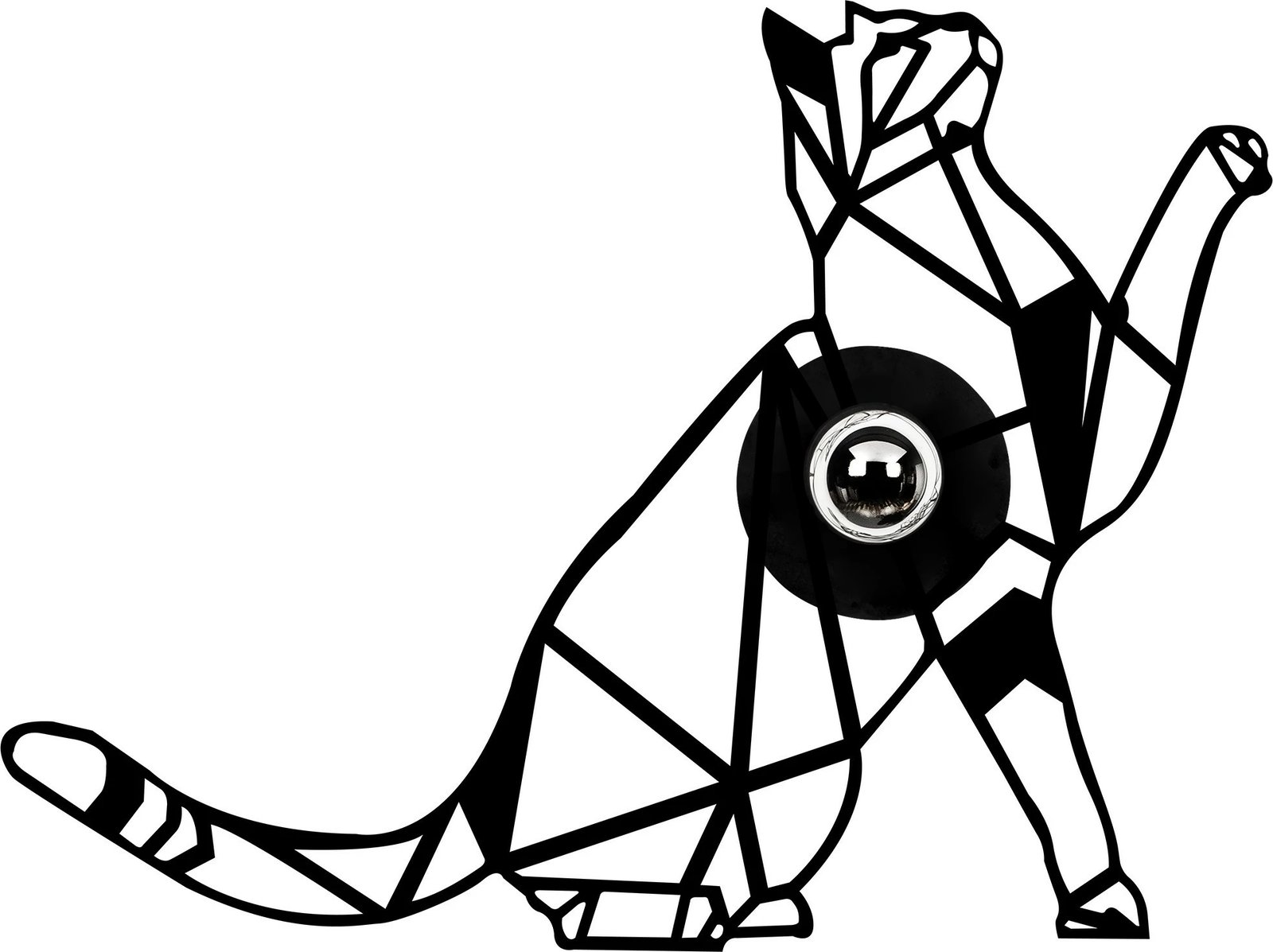 Llambë muri Opviq, model mace, ngjyrë e zezë, 56x12x42cm Llambë muri Opviq, model mace, ngjyrë e zezë, 56x12x42cm