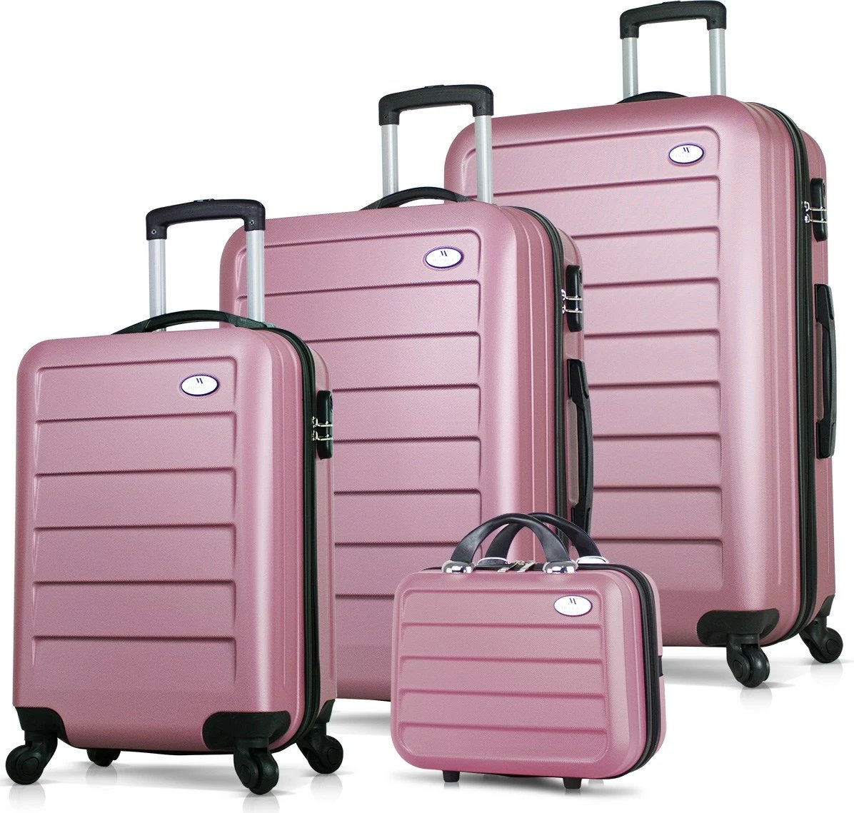 Set valixhesh (4 copë), ngjyrë rozë gold, Zoozie Bags, 8442