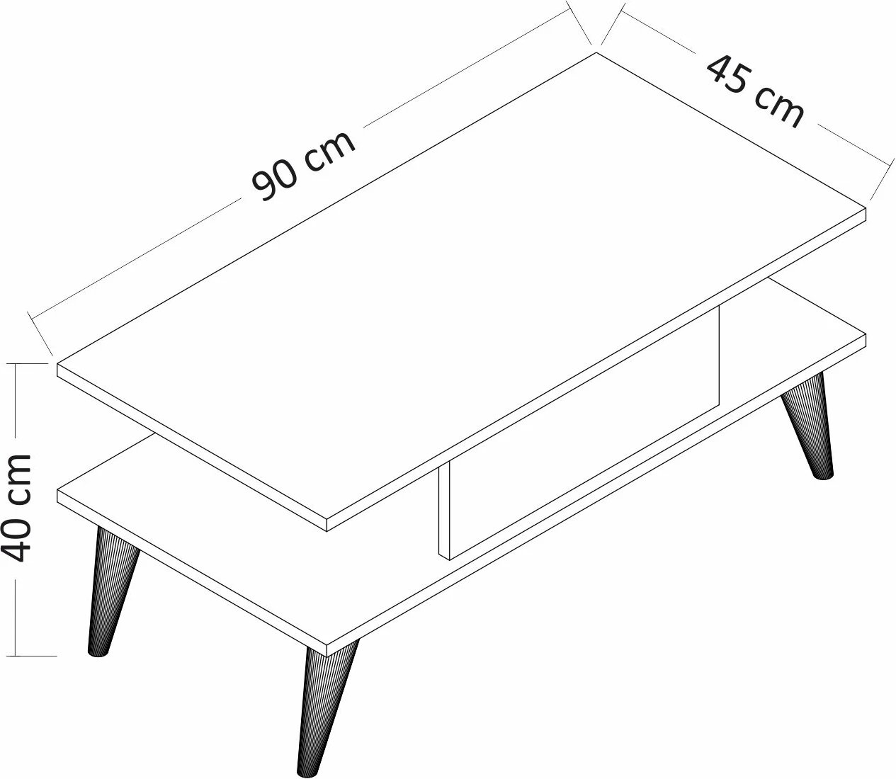 Tavolinë kafeje moderne, ngjyrë e bardhë, Skye Decor, Beta