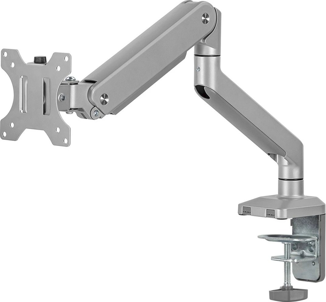 Mbajtës tavoline për monitor Maclean Ergo Office ER-447, 17-32", alumini, argjendtë