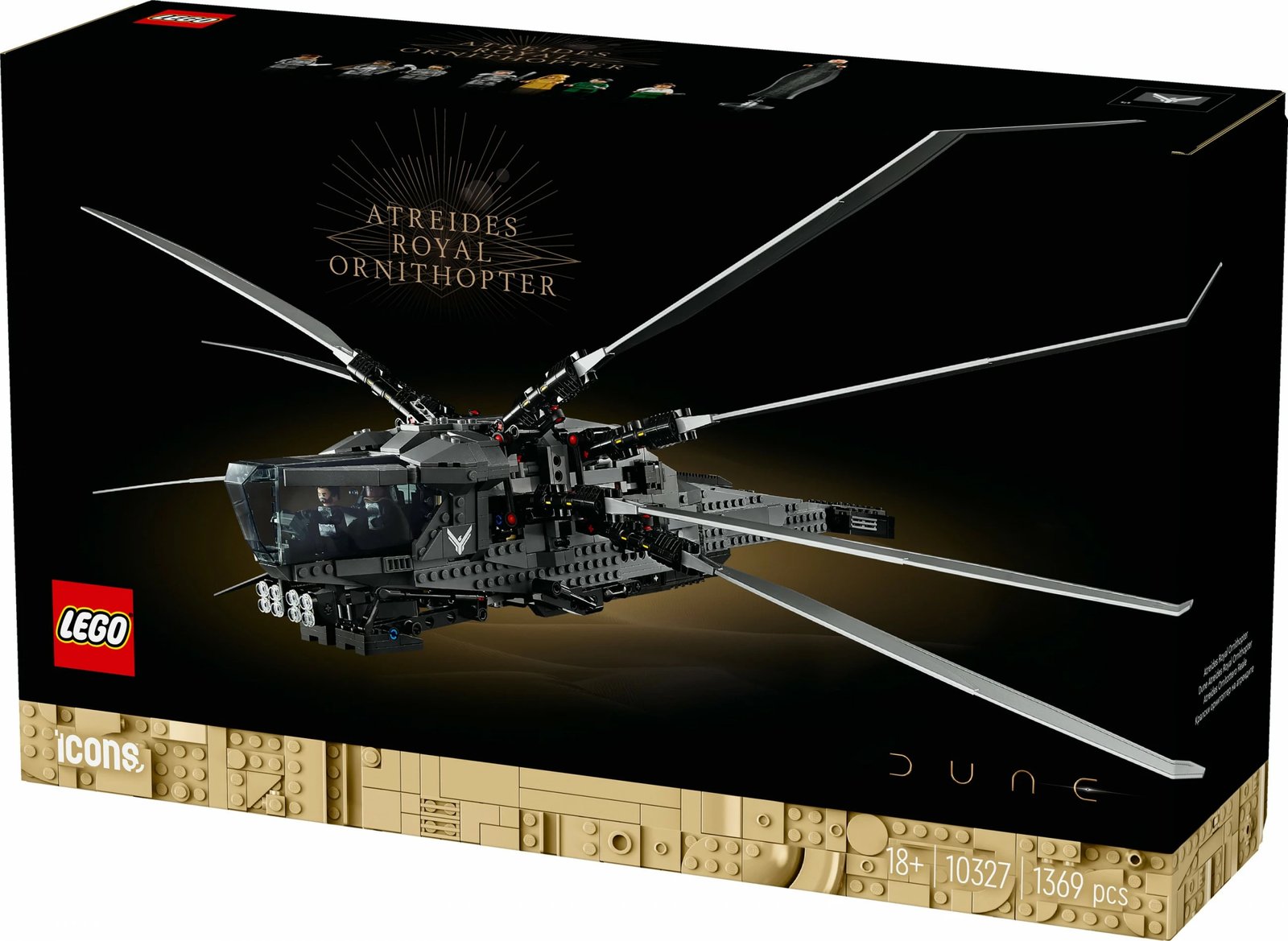 Set ndërtimi LEGO Dune Atreides Royal Ornithopter 1369 pjesë, multingjyrësh