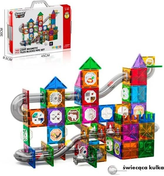 Set blloqe magnetike ASKATO 168 pjesë, shumëngjyrëshe