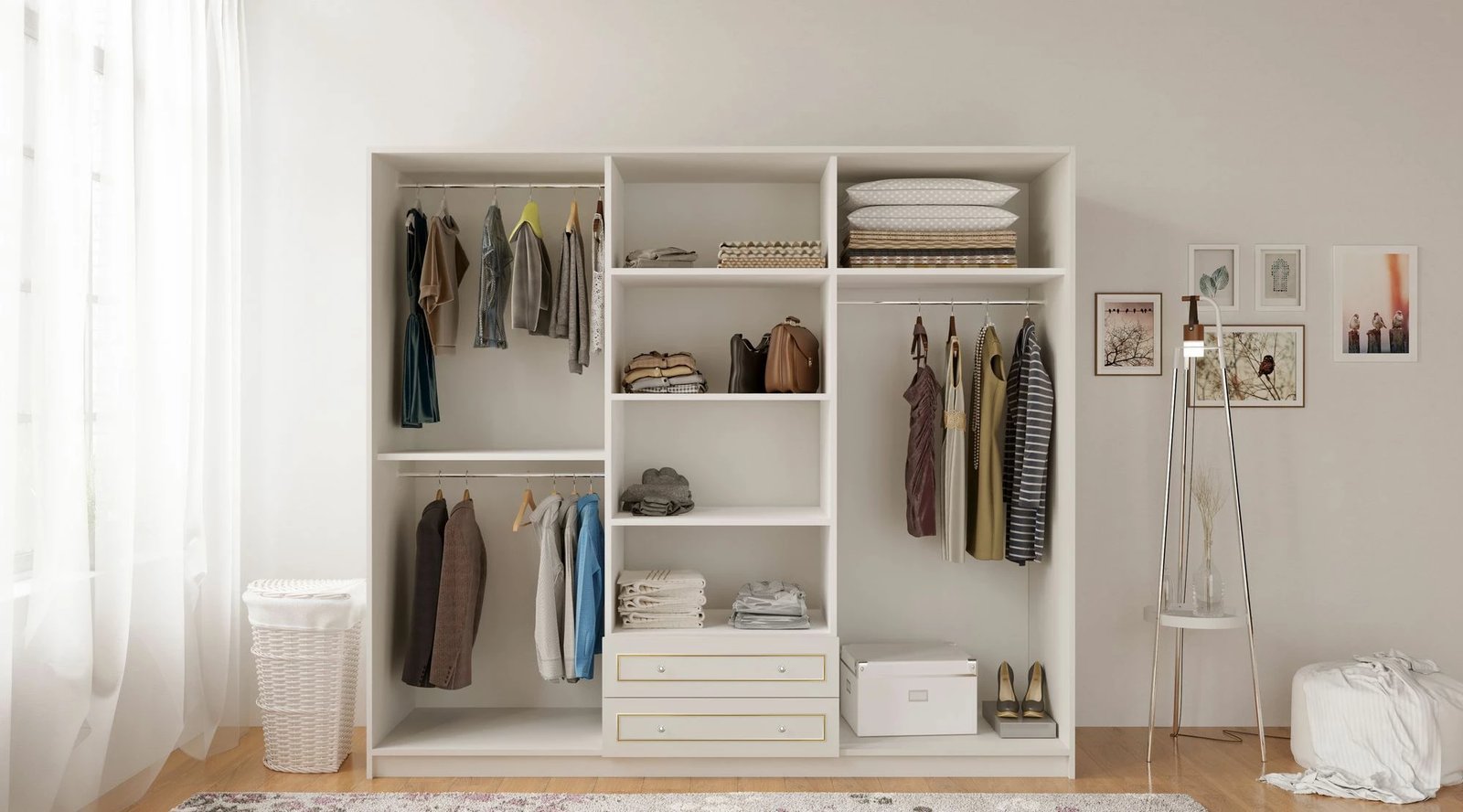 Dollap Skye Decor, Rb-085-02, ngjyrë e bardhë mat