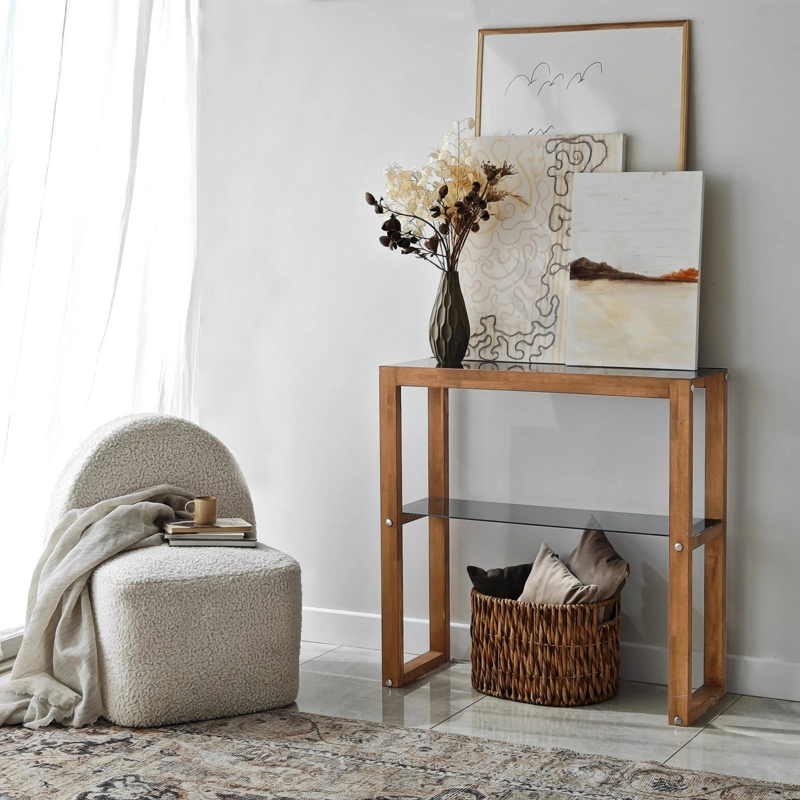 Komodë druri Skye Decor, ngjyrë arre, Via