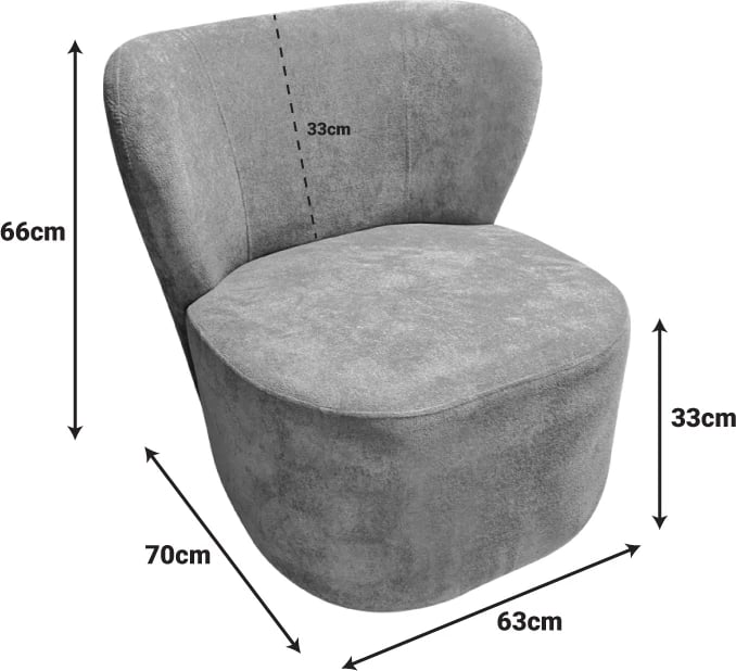 Fotel Veridian, material tekstili, ngjyrë mollë e kalbur, 63x70x66cm