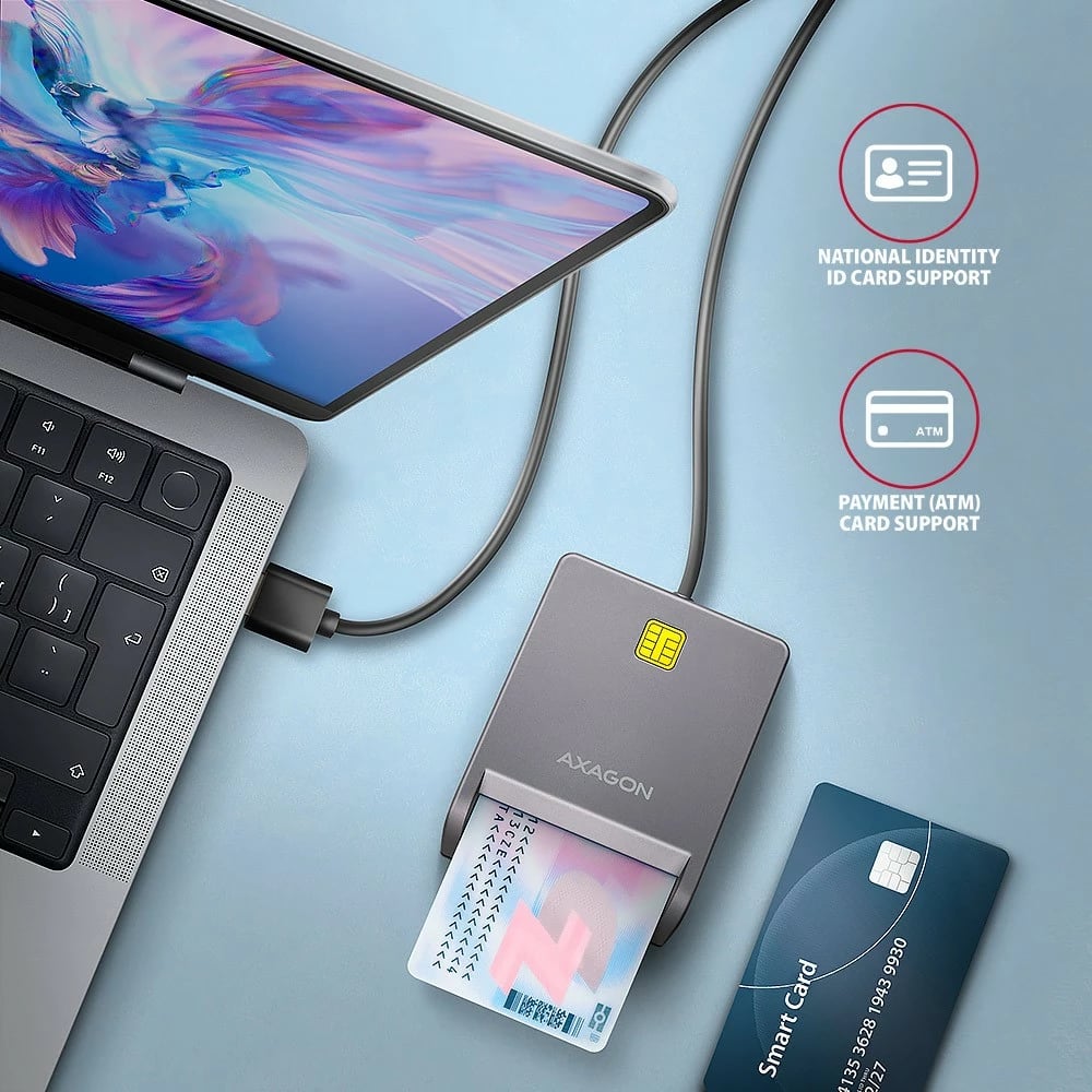 Lexues kartelash AXAGON CRE-SM3T me USB, 1.3m, i zi