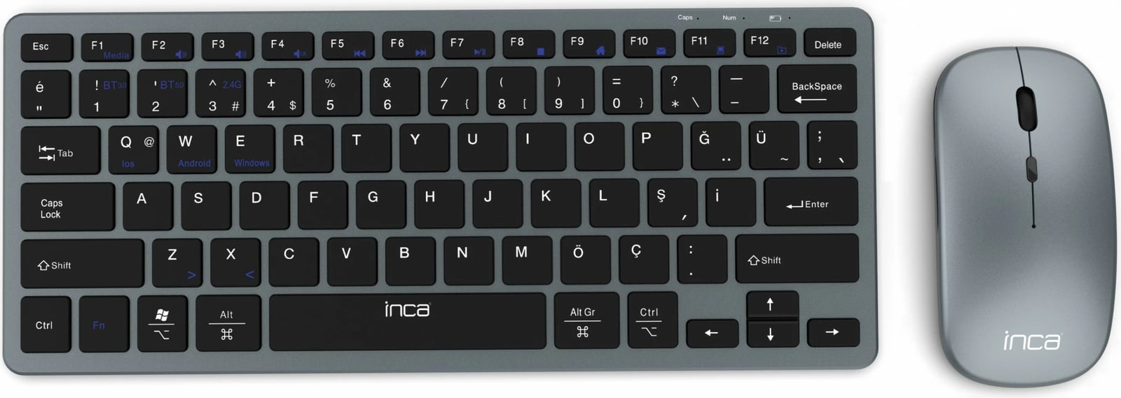 Set tastature dhe maus Inca IBK-572BT, Bluetooth 3.0/5.0, i zi