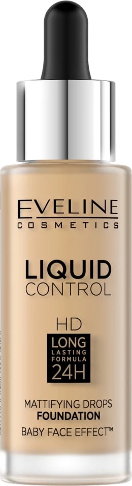 Fondatinë për femra Eveline Cosmetics Liquid Control HD Long Lasting Formula 24H 016 Vanilla Beige, 32ml