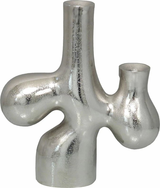 Mbajtës qirinjsh BRONTIE, alumin, argjend, 27x8x31cm