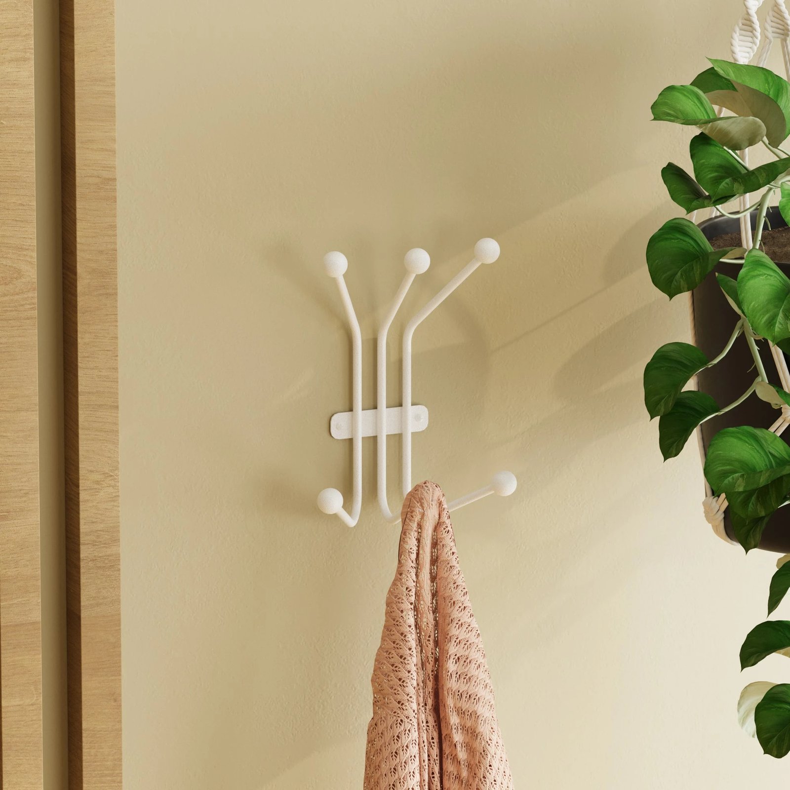 Varëse muri metalike Wallity, Ant-B, e bardhë, 23x13x30cm