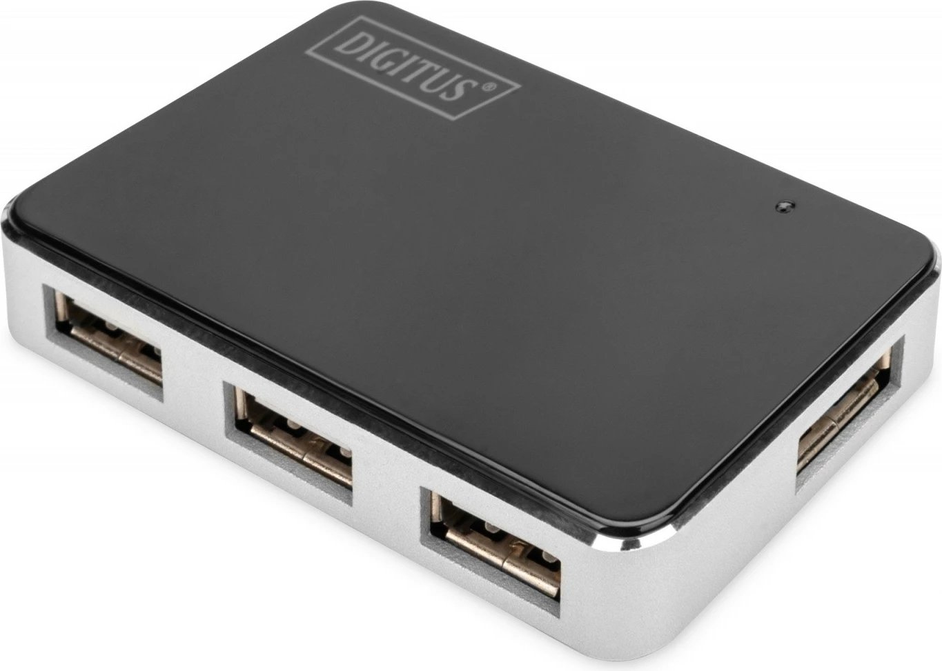 HUB USB Digitus DA-70220, 4 porta, aktiv, zi-argjendtë