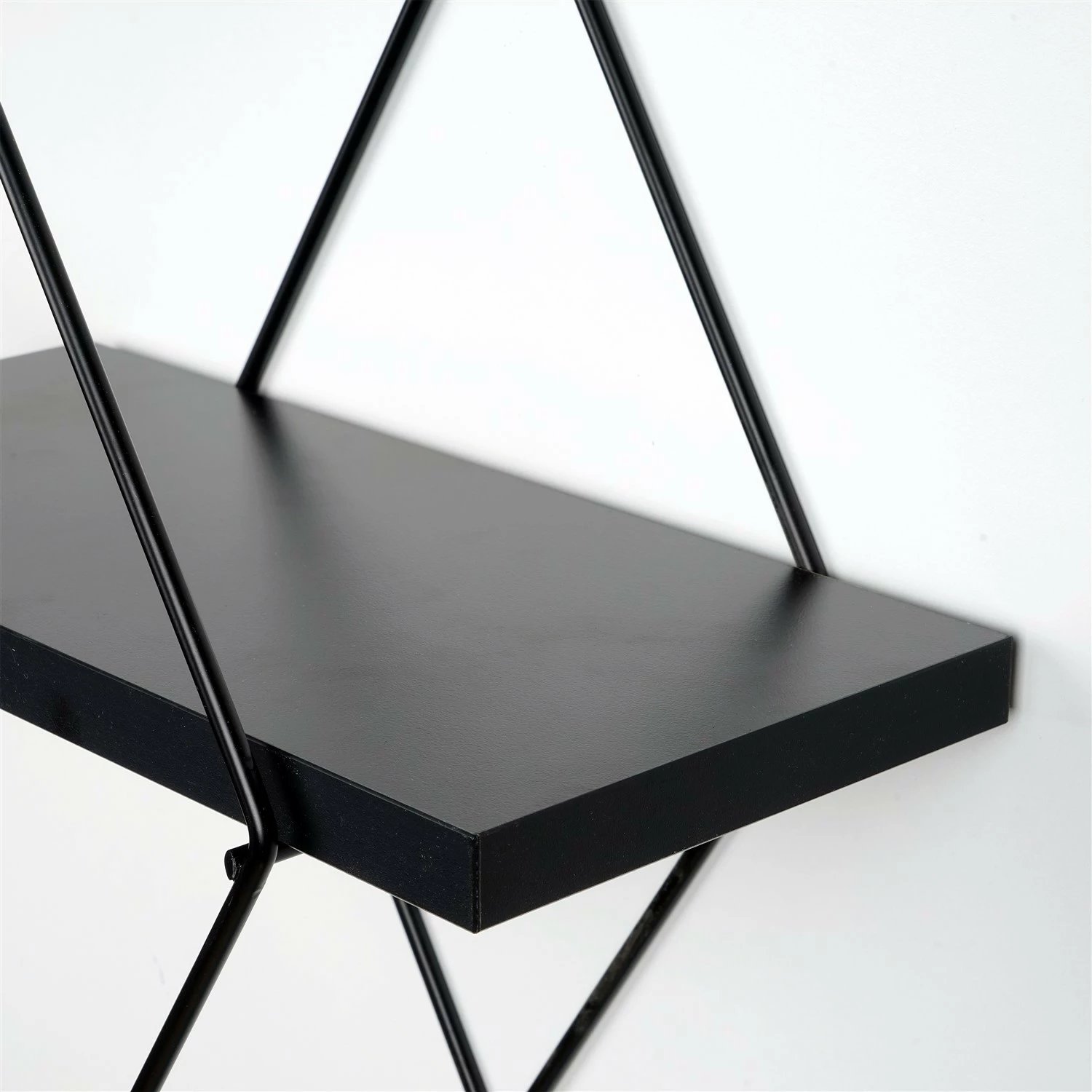 Raft dekorativ metalik për mur, Hanah Home, Wr058, 2 copë, ngjyrë e zezë