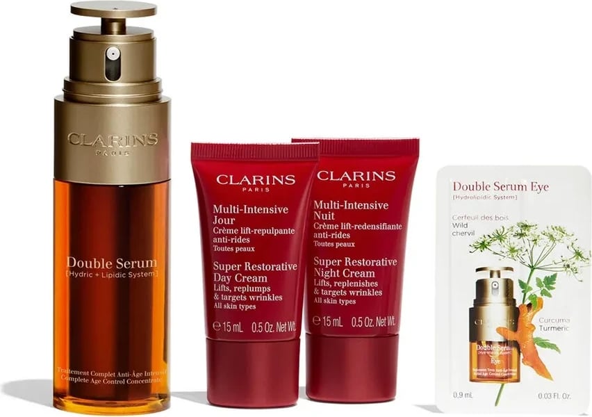 Set për kujdesin e fytyrës Clarins Double Serum & Super Restorative, unisex