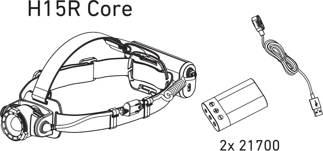 Llambë koke LEDLENSER H15R CORE, e zezë
