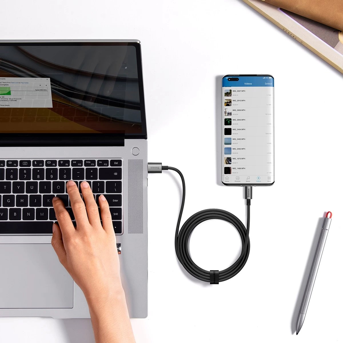 Kabllo Baseus Superior Series USB-A / USB-C, 1m, 100W, e zezë