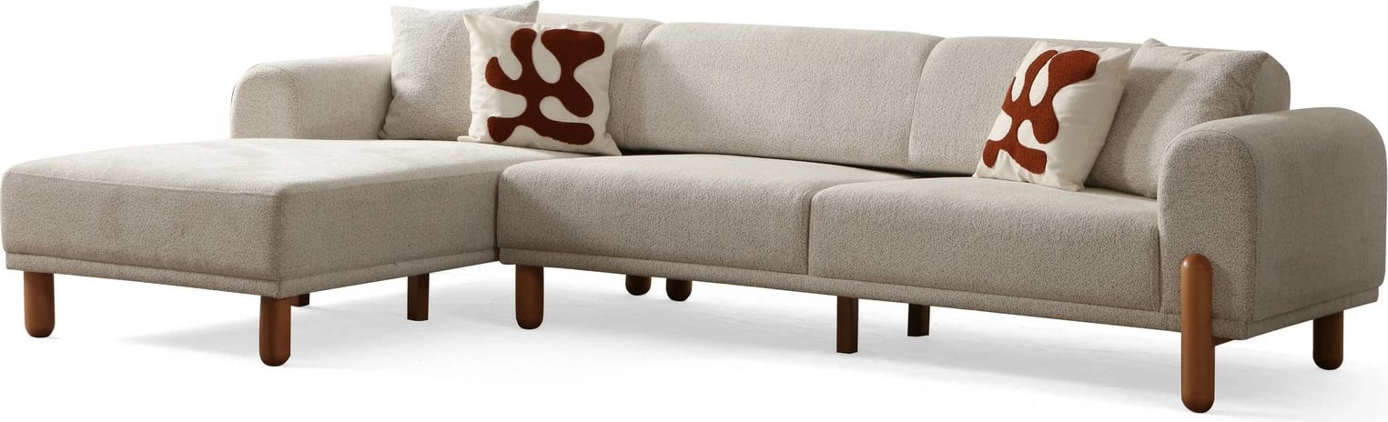 Kënd divan-krevat Atelier del Sofa, Lyke majtas, krem