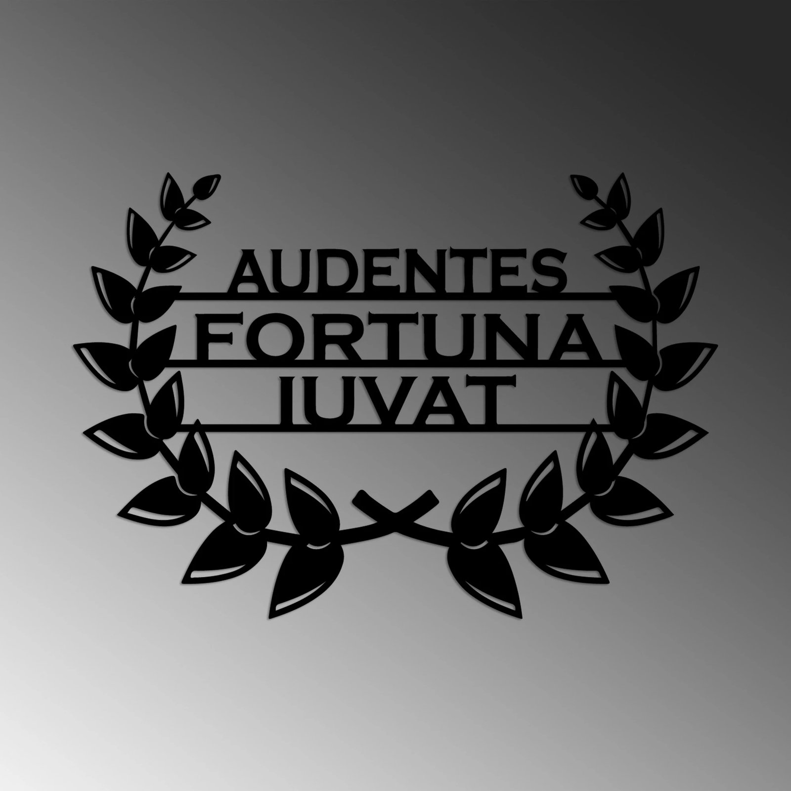 Aksesor dekorativ metalik për mur, Wallity Audaces Fortuna 3, ngjyrë e zezë, 56x39cm