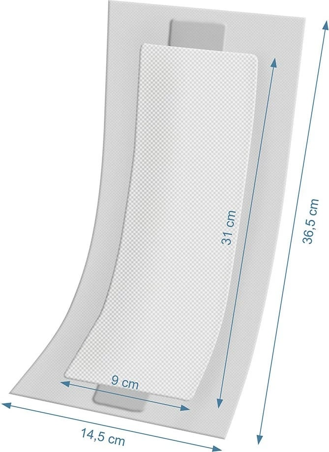 Binda paslindjes, Akuku, super thithëse, 36.5x14.5 cm, e bardhë, paketë 10 copë
