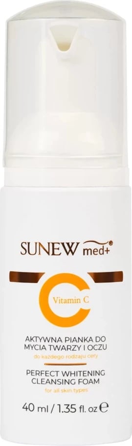 Shkumë pastruese për fytyrë dhe sy SunewMed+ Perfect Whitening Cleansing Foam për femra 40ml