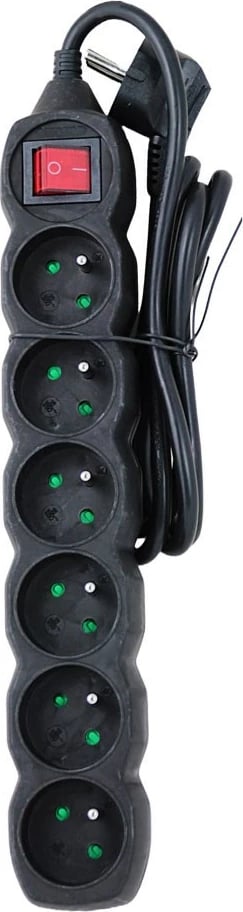 Shtrirës rryme Esperanza ELK217K, 6 porta, 1.5m, Zi