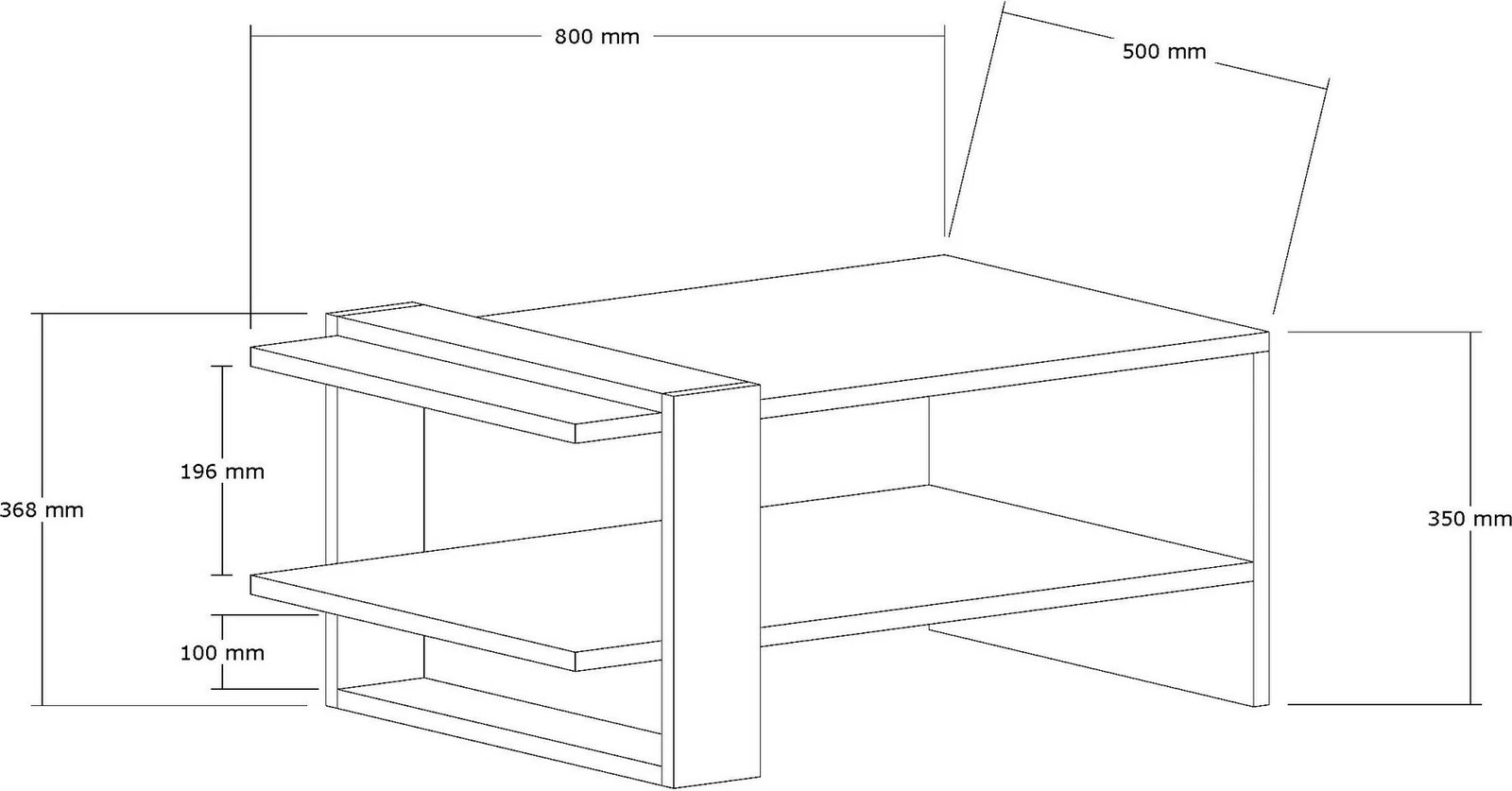 Tavolinë kafeje dy kate, Skye Decor, ngjyrë arre dhe e bardhë, Gaye