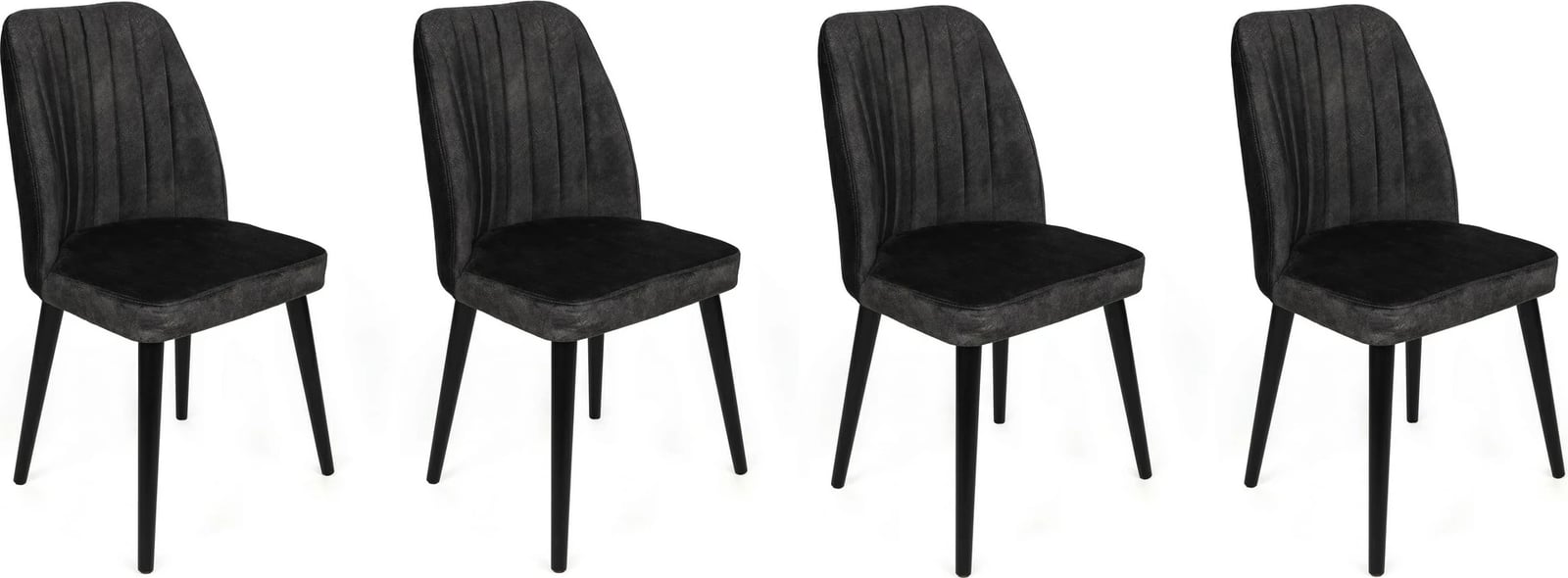 Set karrigesh (4 copë), Skye Decor, Alfa-437 V4, anthracite e zezë