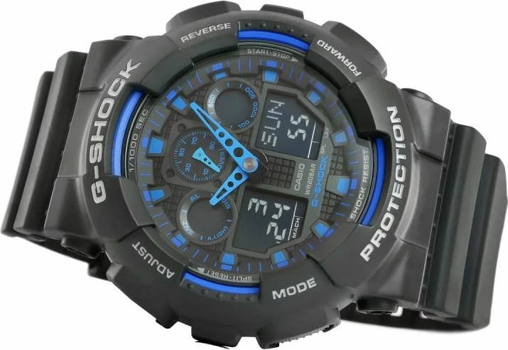 Orë dore për meshkuj Casio G-Shock, zi e kaltër