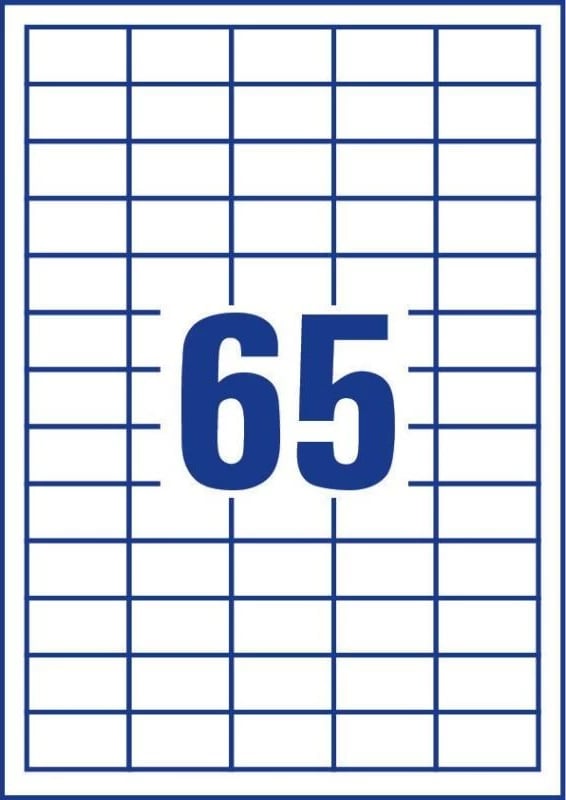 Etiketa vetëngjitëse, Avery Zweckform, 3666, 38 x 21.2 mm, A4, 100 fletë, e bardhë