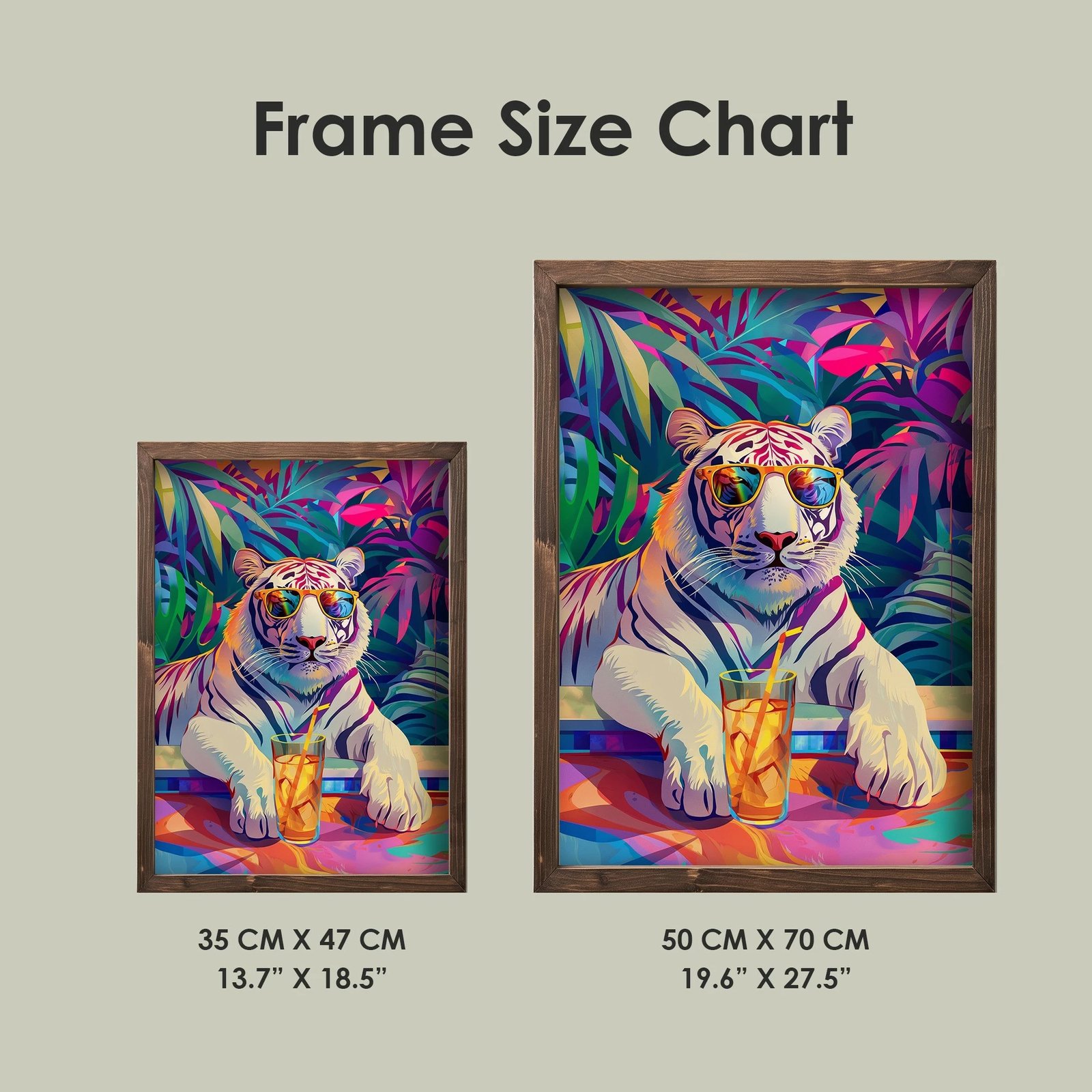 Pikturë dekorative me kornizë MDF, shumëngjyrëshe, TUN105-XL, 50x70x3.5cm