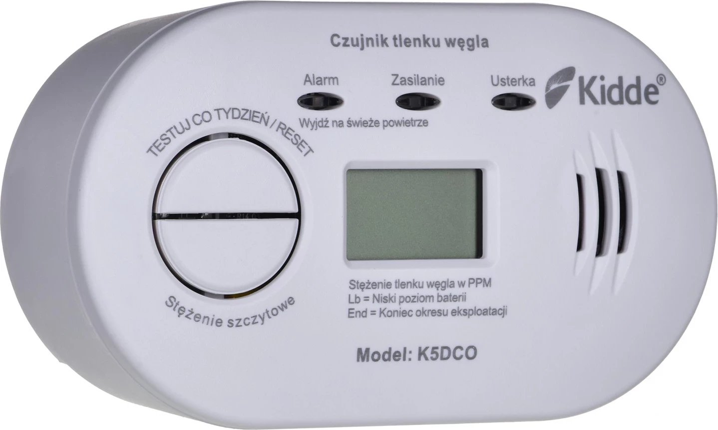 Detektor Kidde K5DCO për monoksid karboni, i bardhë