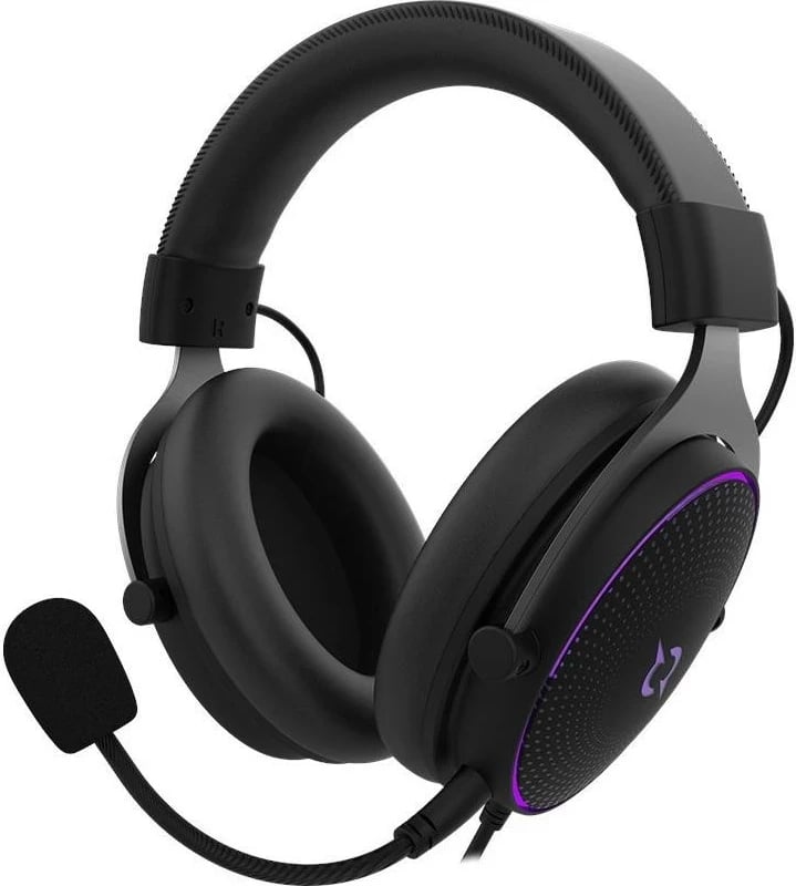 Kufje gaming AQIRYS Carina, 7.1, me mikrofon të ndashëm, ARGB, USB, e zezë