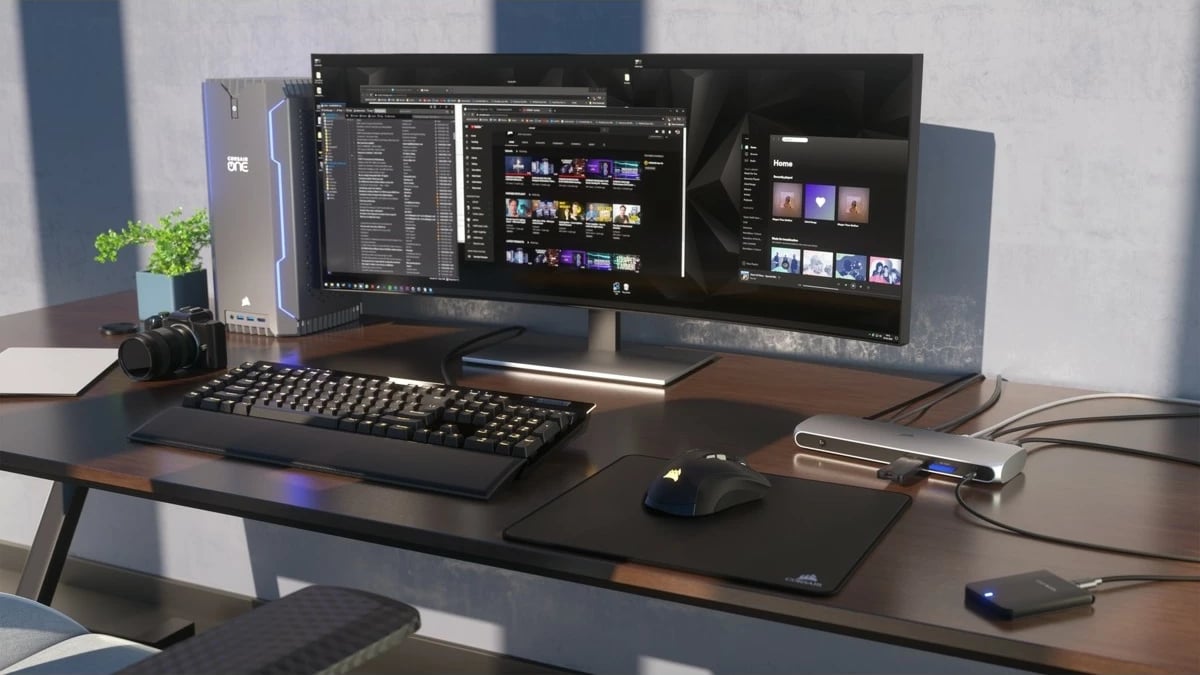 Docking station Corsair TBT100 Thunderbolt 3, alumini, stainless steel Docking station Corsair TBT100 Thunderbolt 3, alumini, stainless steel