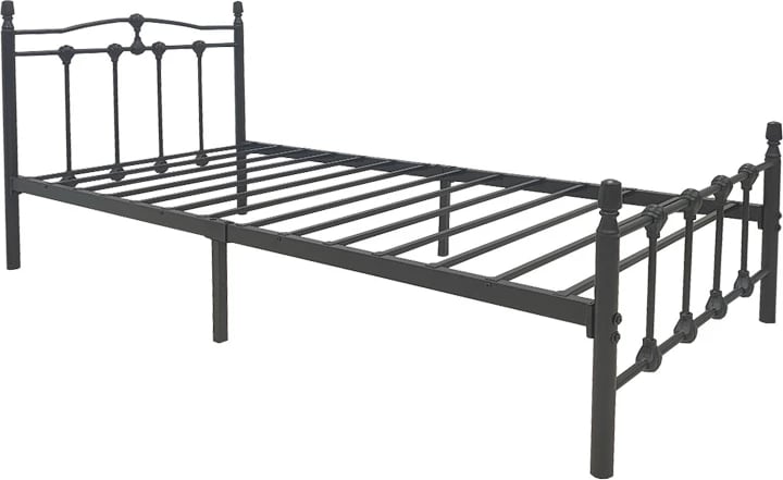 Krevat metalik Wotso, ngjyrë e zezë, 90x190cm