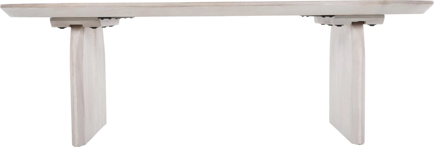 Tavolinë kafeje ovale HONKY FH9710 dru mango i fortë në të bardhë 130x60x40H cm