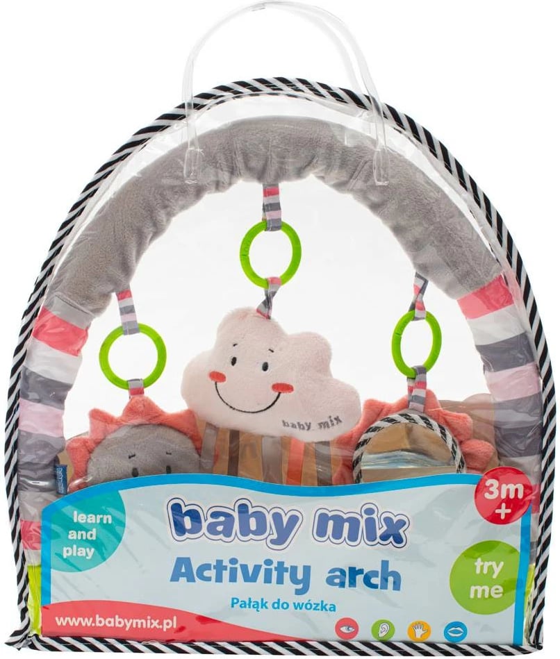 Lodër varëse për karrocë, BABY MIX, 5 pelushë, me 2 kapëse, gjatësi 80 cm, ngjyra sipas fotos