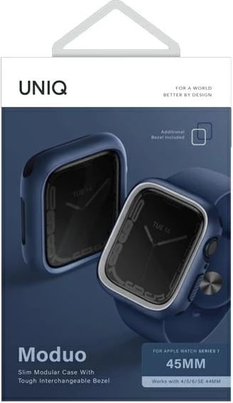 Mbështjellës UNIQ Moduo për Apple Watch 4/5/6/7/8/SE/SE2 44/45mm, blu-gri
