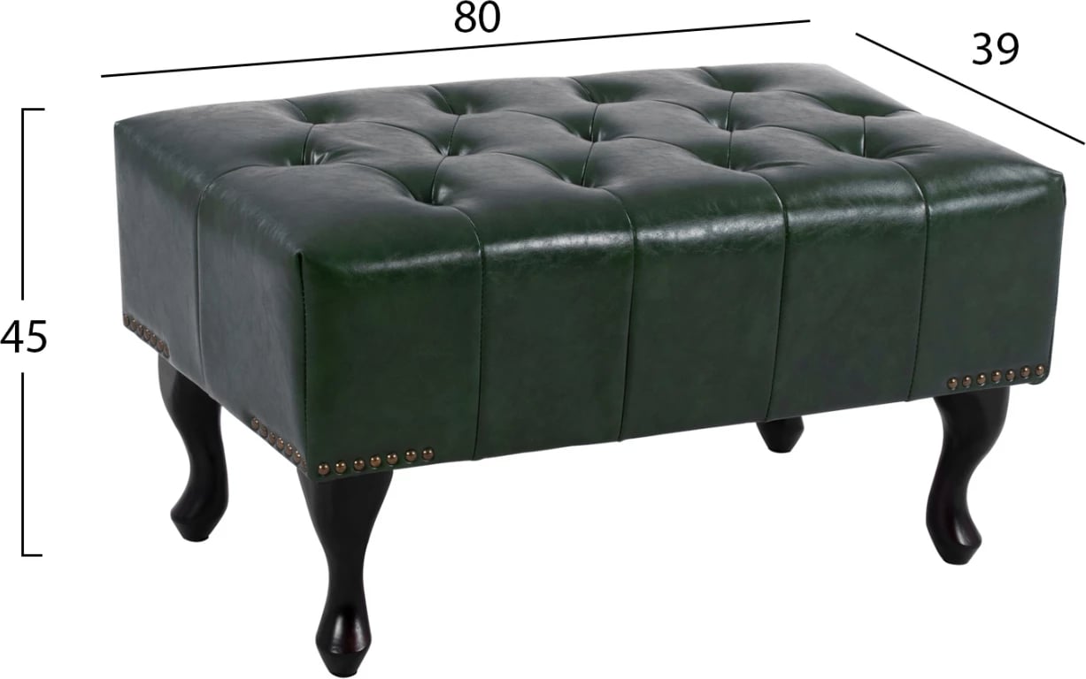 Puf Chesterfield Emma, ngjyrë cypress, FH226.08, 80x45x39 cm