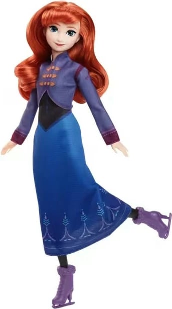Kukull Anna Disney Frozen me patina, Mattel JBG54, për vajza