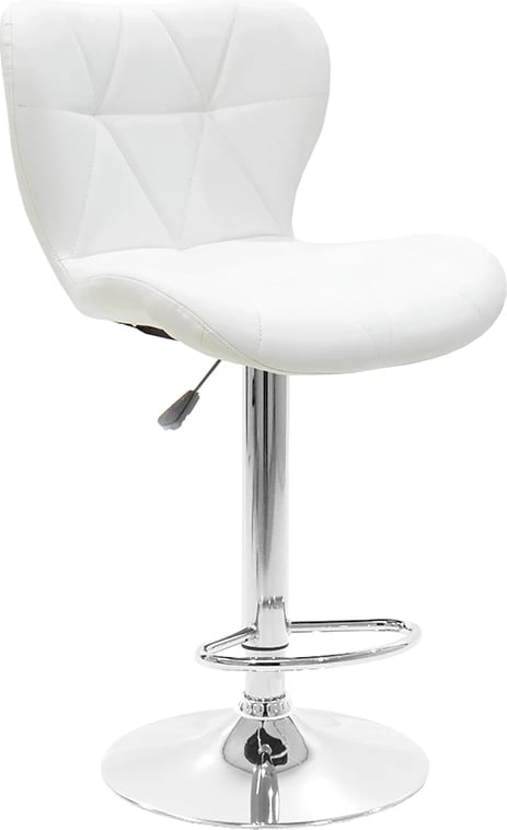 Karrige për bar Coozy pu, ngjyrë bardhë, kornizë kromi, set prej 2 copë